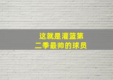 这就是灌篮第二季最帅的球员