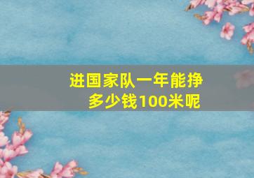 进国家队一年能挣多少钱100米呢