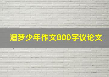 追梦少年作文800字议论文