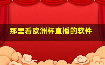 那里看欧洲杯直播的软件