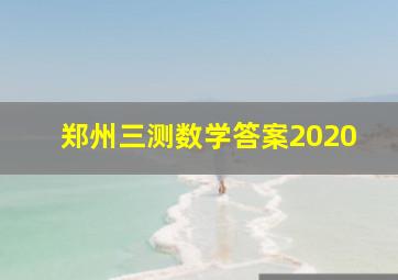 郑州三测数学答案2020