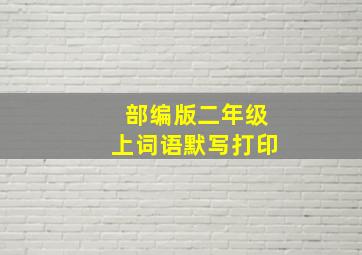 部编版二年级上词语默写打印