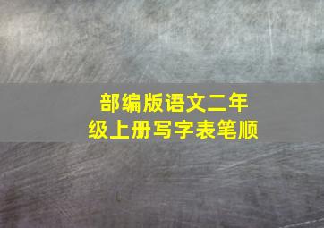 部编版语文二年级上册写字表笔顺