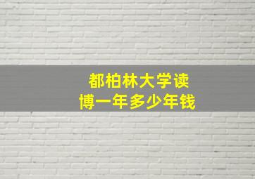 都柏林大学读博一年多少年钱