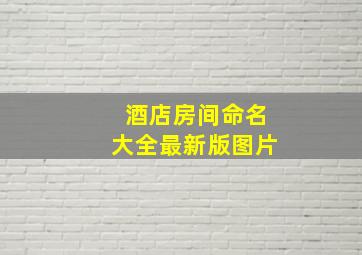 酒店房间命名大全最新版图片