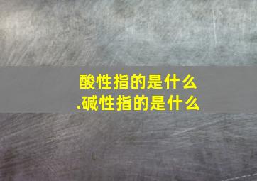 酸性指的是什么.碱性指的是什么