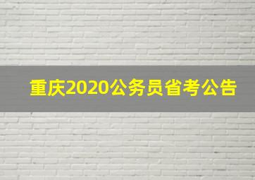 重庆2020公务员省考公告