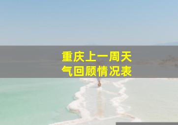 重庆上一周天气回顾情况表