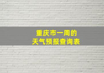 重庆市一周的天气预报查询表