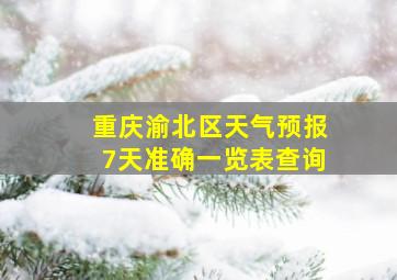 重庆渝北区天气预报7天准确一览表查询