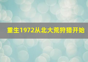 重生1972从北大荒狩猎开始