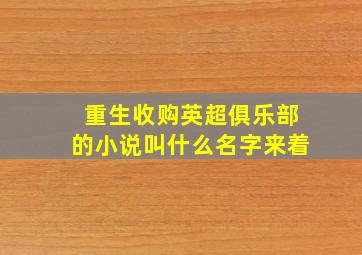 重生收购英超俱乐部的小说叫什么名字来着