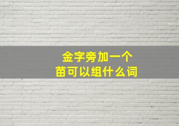 金字旁加一个苗可以组什么词