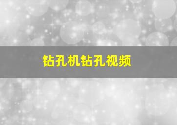 钻孔机钻孔视频