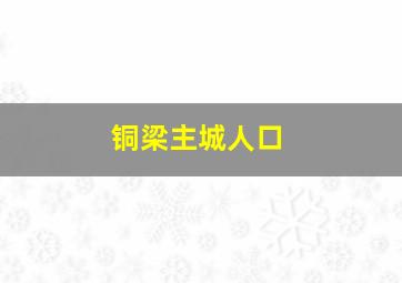 铜梁主城人口