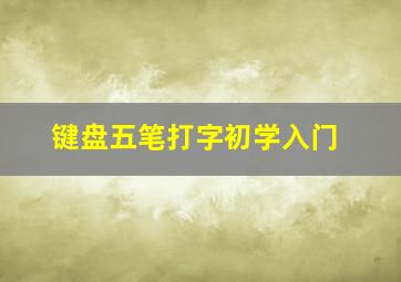 键盘五笔打字初学入门