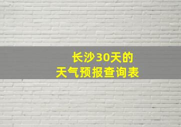 长沙30天的天气预报查询表