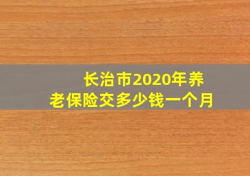 长治市2020年养老保险交多少钱一个月