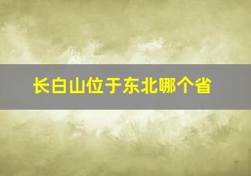 长白山位于东北哪个省