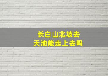 长白山北坡去天池能走上去吗