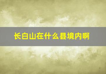 长白山在什么县境内啊