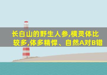 长白山的野生人参,横灵体比较多,体多精悍、自然A对B错