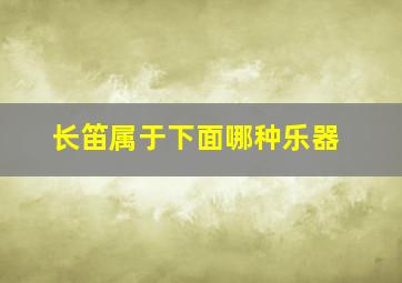 长笛属于下面哪种乐器