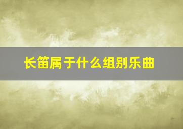 长笛属于什么组别乐曲