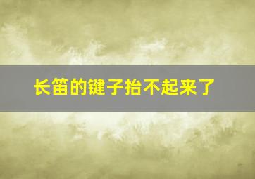 长笛的键子抬不起来了