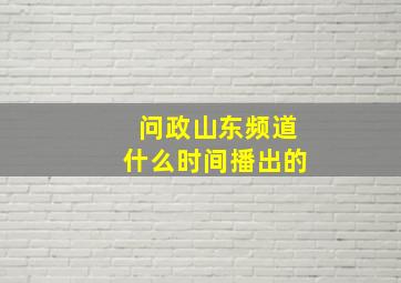 问政山东频道什么时间播出的