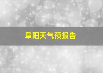 阜阳天气预报告