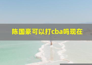 陈国豪可以打cba吗现在