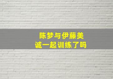 陈梦与伊藤美诚一起训练了吗