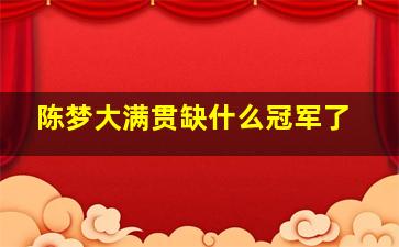 陈梦大满贯缺什么冠军了