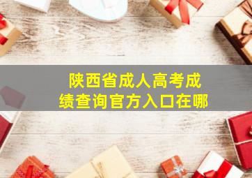 陕西省成人高考成绩查询官方入口在哪