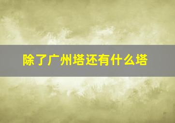 除了广州塔还有什么塔