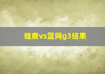 雄鹿vs篮网g3结果