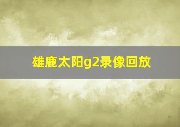 雄鹿太阳g2录像回放