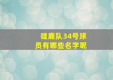 雄鹿队34号球员有哪些名字呢