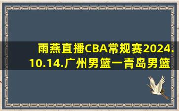 雨燕直播CBA常规赛2024.10.14.广州男篮一青岛男篮