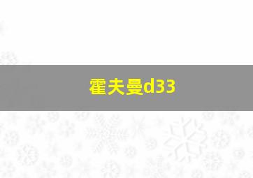 霍夫曼d33