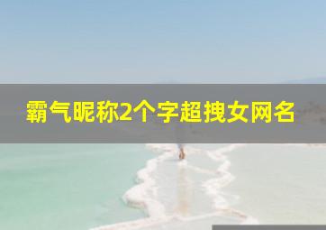 霸气昵称2个字超拽女网名