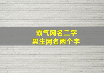 霸气网名二字男生网名两个字