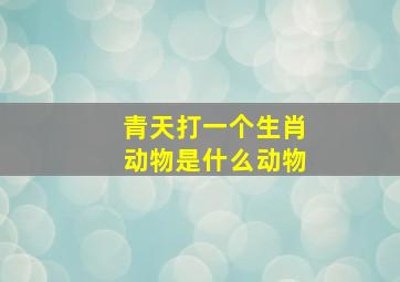 青天打一个生肖动物是什么动物