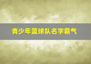 青少年篮球队名字霸气