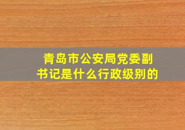 青岛市公安局党委副书记是什么行政级别的