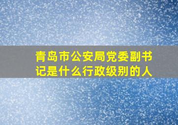 青岛市公安局党委副书记是什么行政级别的人