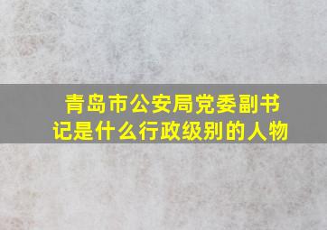 青岛市公安局党委副书记是什么行政级别的人物