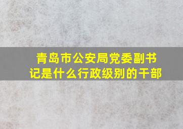 青岛市公安局党委副书记是什么行政级别的干部