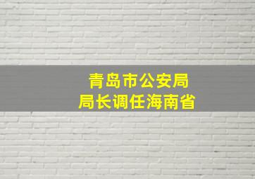 青岛市公安局局长调任海南省